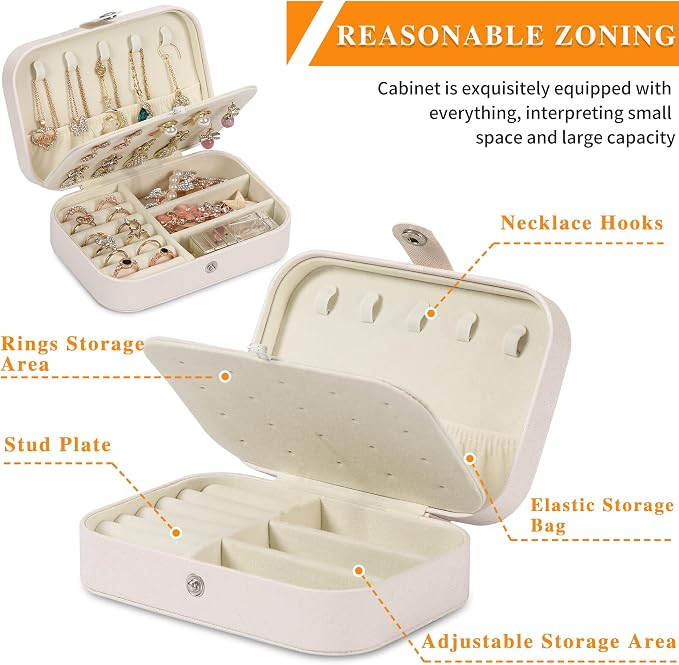 Travel Jewelry Box, PU leather Small Jewelry Organizer - Image 5