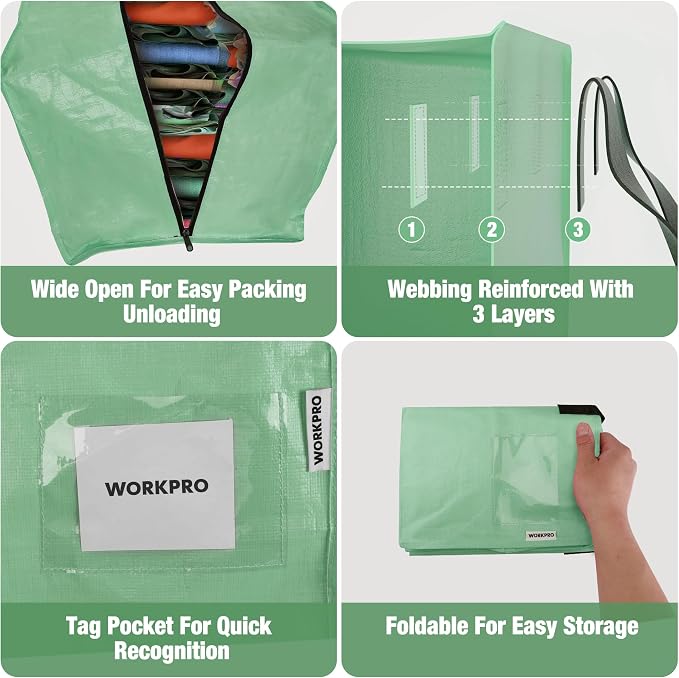 WORKPRO 6 Pack Extra Large Moving Bags - Image 5