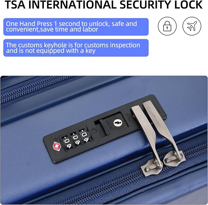 29 Inch Luggage, Top Opening Airline Approved ABS+PC Hard Shell Suitcases - Image 6