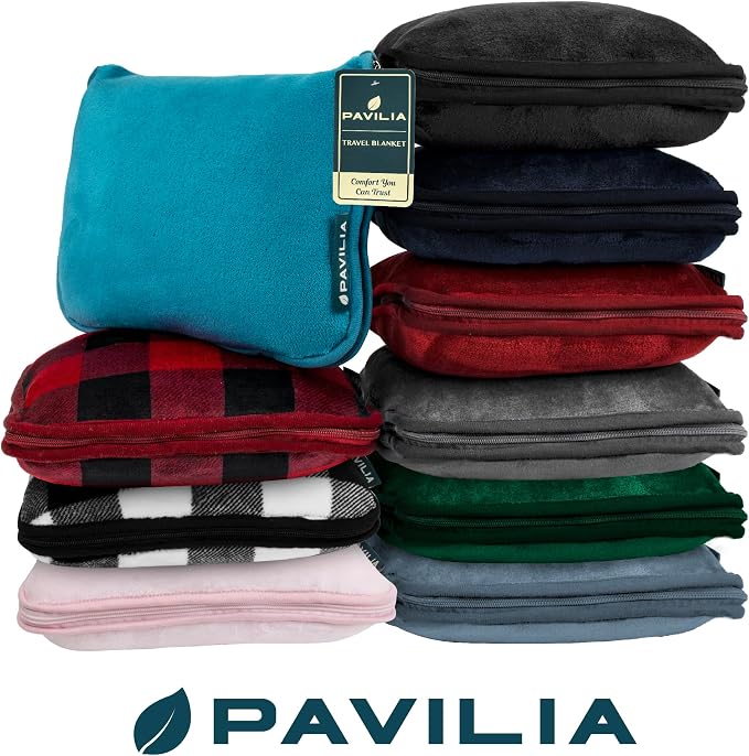 PAVILIA Travel Blanket Pillow, Soft Airplane Blanket 2-IN-1 Combo Set, Plane - Image 7