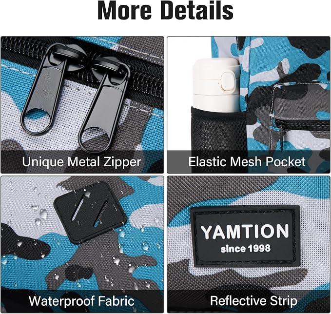 School Backpack, 17.3 Inch Bookbag Men and Teen Boy School bag - Image 4