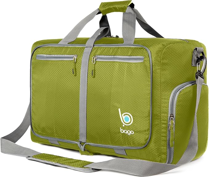 Bago Foldable Duffel Bags for Traveling Women & Men - 40L Sports Packable by BagoTravelBags