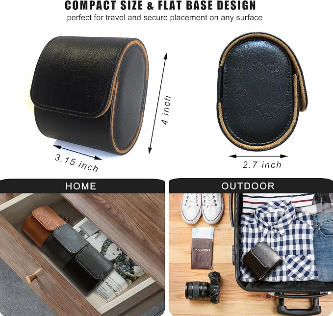 Longjet Watch Roll Travel Case for Men Portable Watches Organizer Box - Image 3