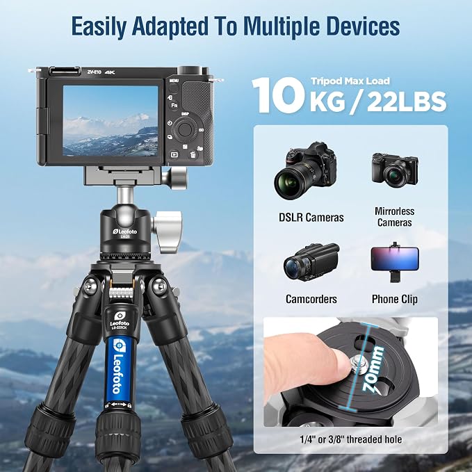 Travel Camera Carbon Fiber Mini Table Tripod, 14.5" Lightweight Desktop Tripod - Image 5