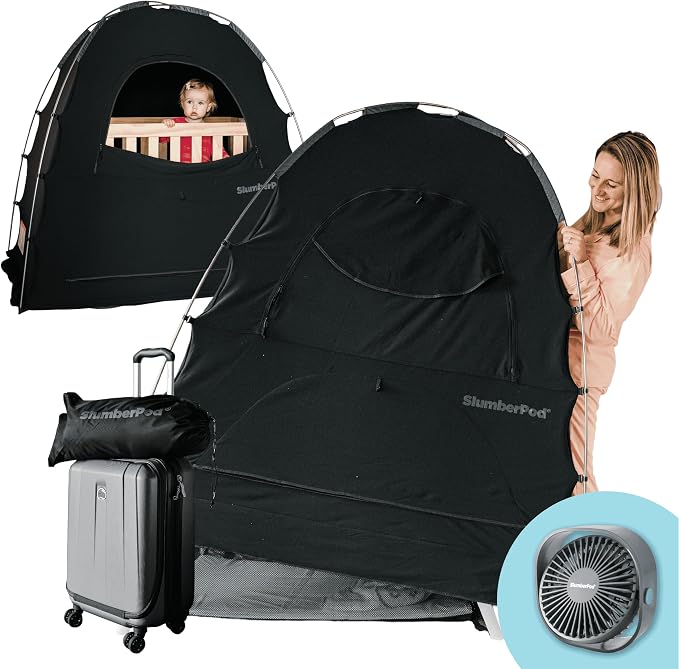 SlumberPod with Fan The Original Blackout Sleep Tent Travel Essential by SlumberPod