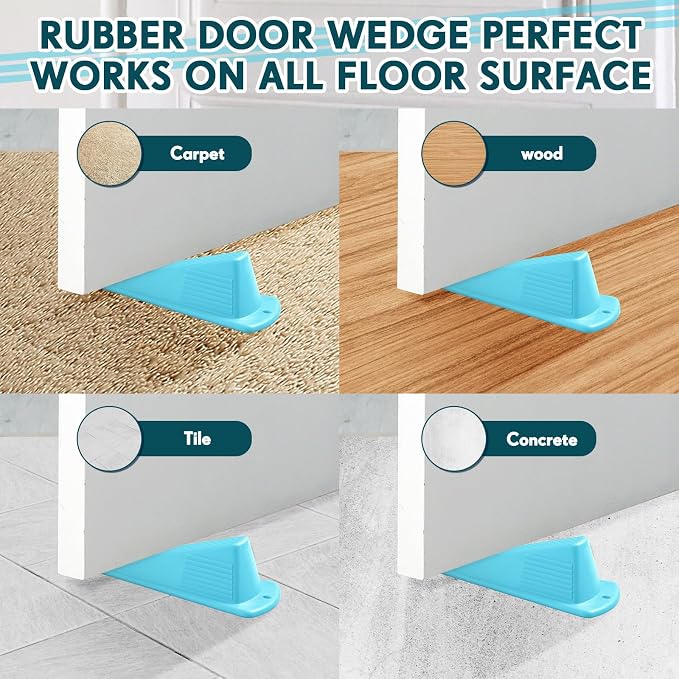 Frienda 8 Pcs Jumbo Door Stoppers Heavy Duty Door Stopper Tall up to 2inch Tall - Image 4