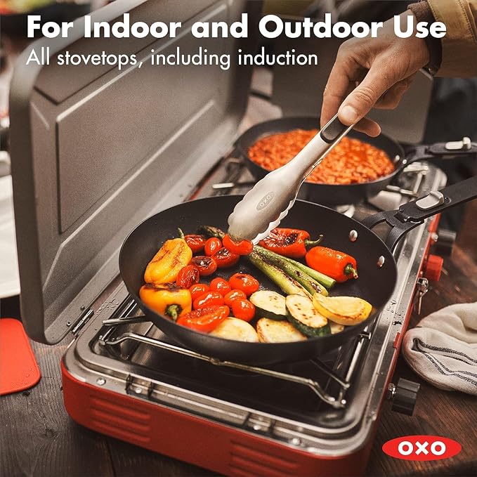 OXO Outdoor Pre-Seasoned Carbon Steel 10" Frying Pan Skillet, Detachable Handle - Image 5