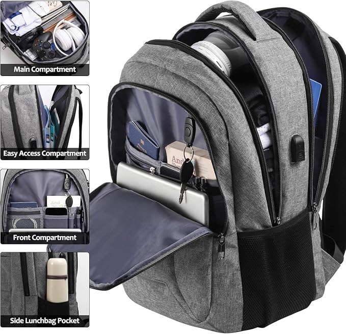 BIKROD Laptop Backpack for Men and Women, 17 Inch Large School Backpacks for - Image 3