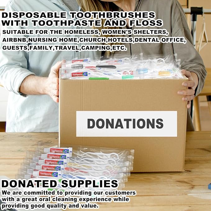 Disposable Toothbrushes with Toothpaste and Floss - Image 5