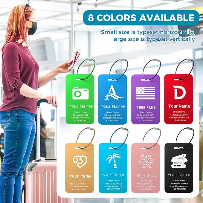 Personalized Luggage Tags, Custom Luggage Tags 4 Pack TSA Approved Double Sided - Image 6