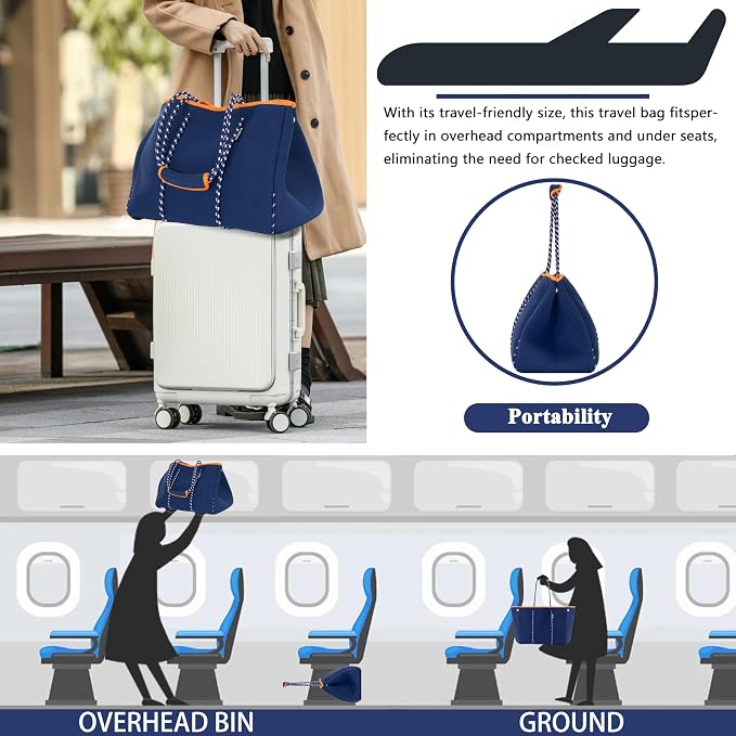 QOGiR Neoprene Multipurpose Beach Bag Tote - Image 6