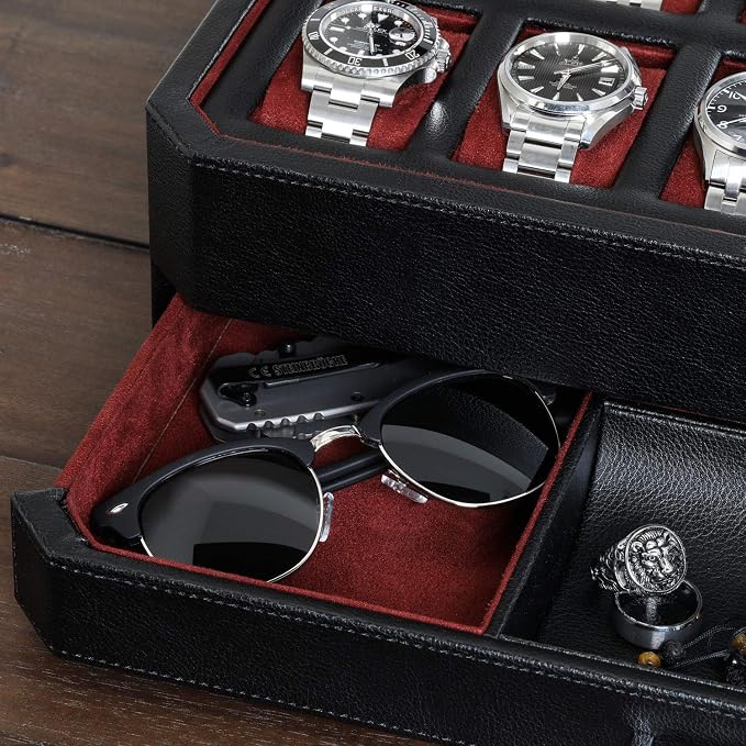 ROTHWELL 12 Slot Leather Watch Box - Image 6