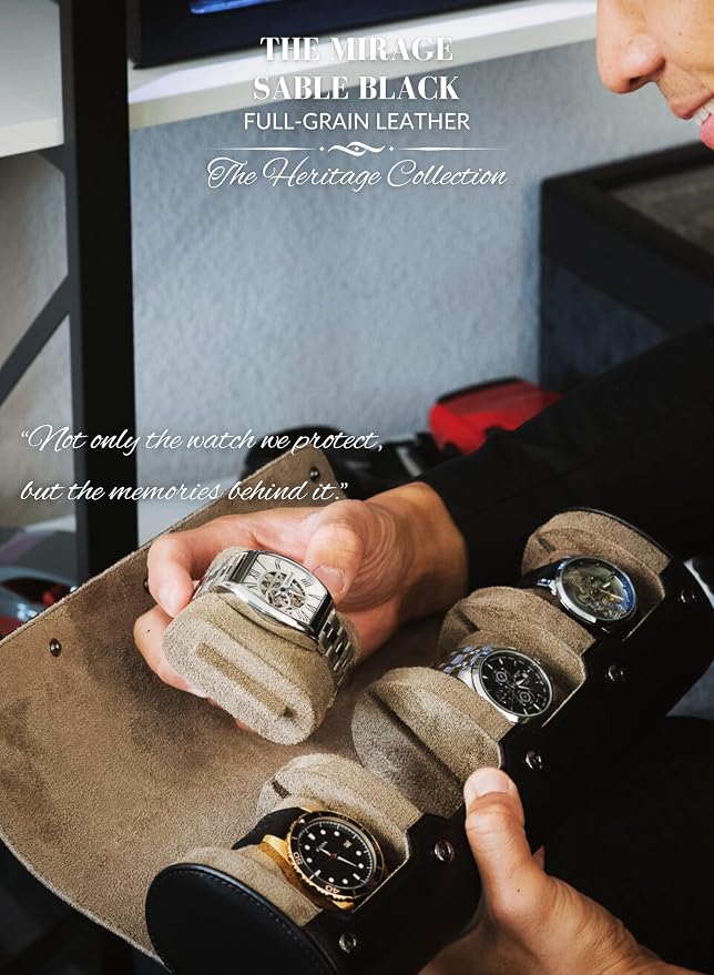 Watch Roll Travel Case 4 slots – Leather Watch Case Storage - Image 2