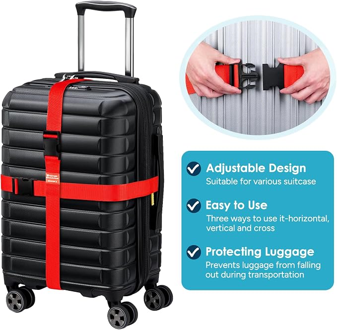 Travel Inspira Luggage Straps for Suitcases, Adjustable Suitcase Strap - Image 6