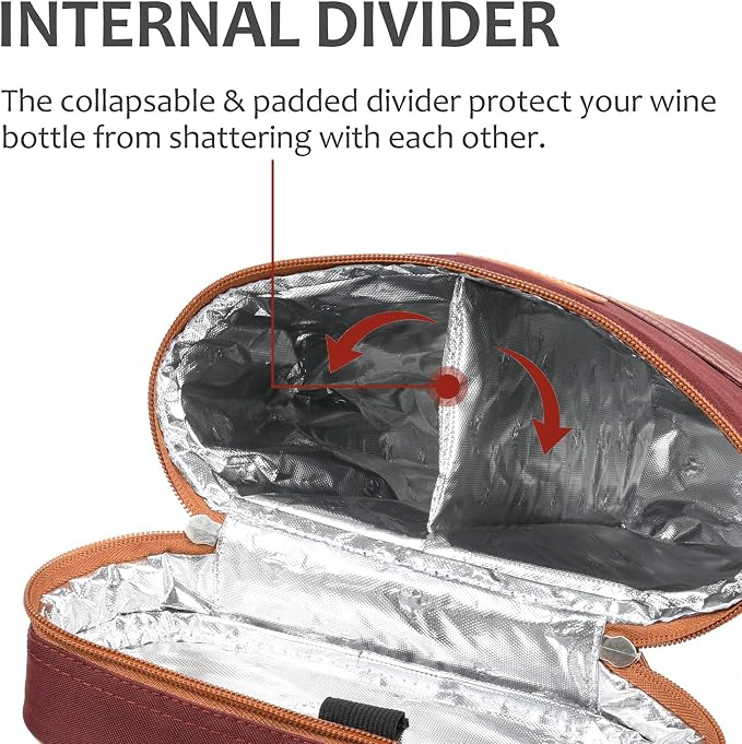 Tirrinia 2 Bottle Wine Gift Tote Carrier - Image 3