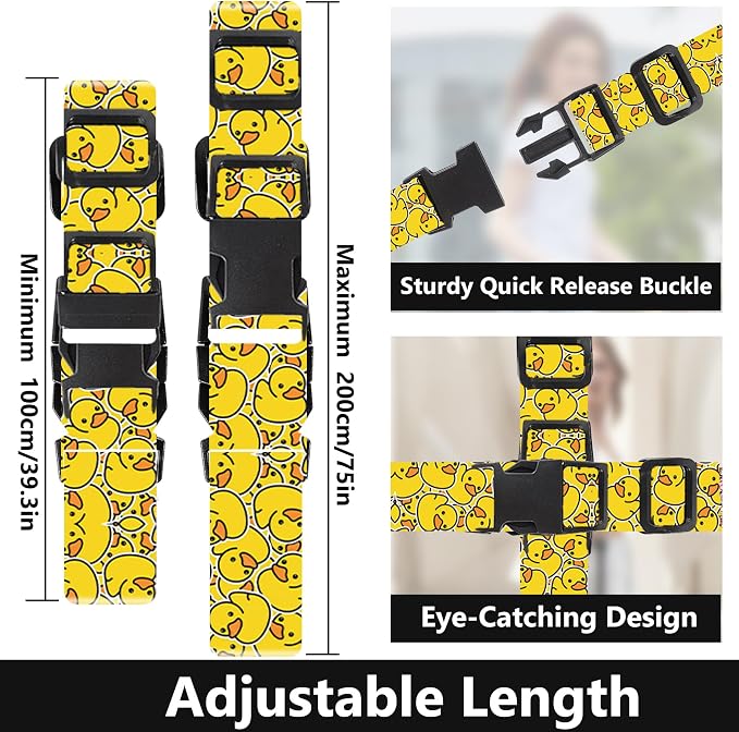 2 Pack Luggage Straps for Suitcases Adjustable Luggage Belt TSA Approved - Image 2