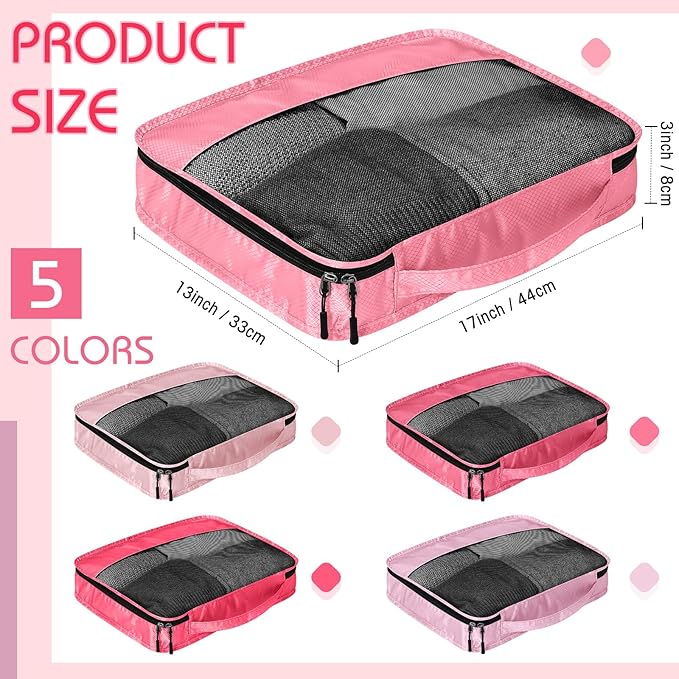 5 Pcs Packing Cubes for Suitcase Large Travel Cubes Carry on Luggage Organizer - Image 2