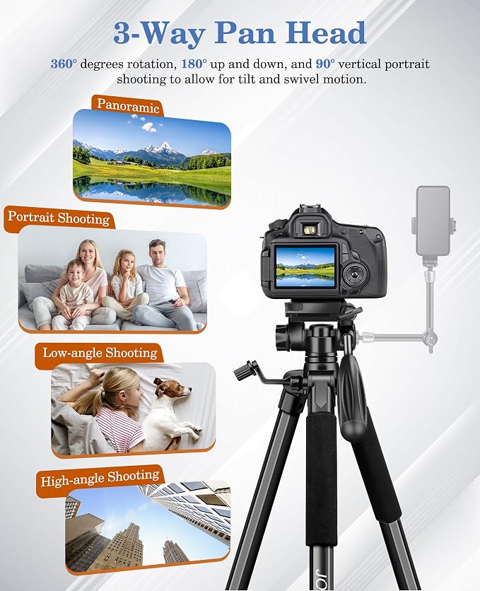 JOILCAN 75" Camera Tripod, Tripod - Image 2