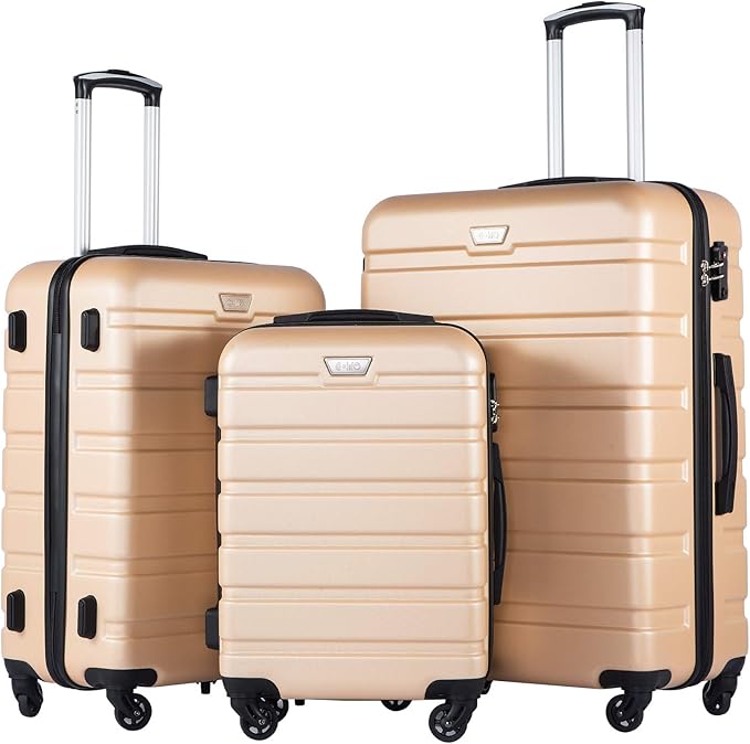 Coolife Luggage 3 Piece Set Suitcase Spinner Hardshell Lightweight TSA Lock) by COOLIFE