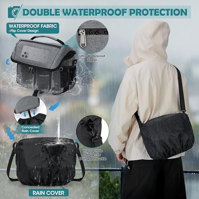 RAINSMORE Camera Bag, DSLR/SLR/Mirrorless Camera Case - Image 5