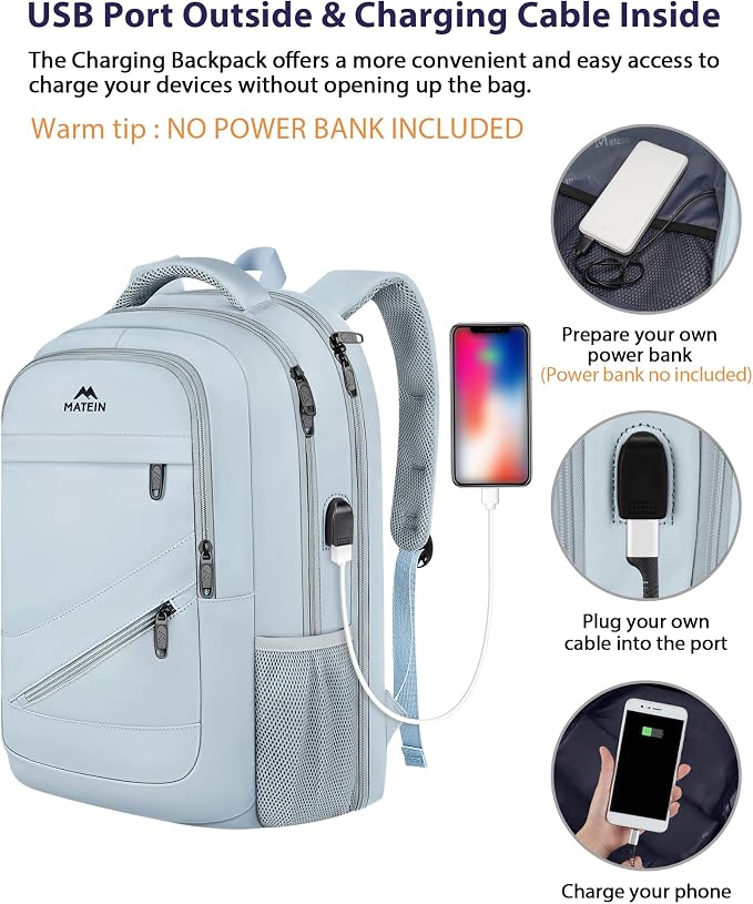 MATEIN College Backpack Women, 17 Inch Large Capacity School Laptop Bookbag - Image 4
