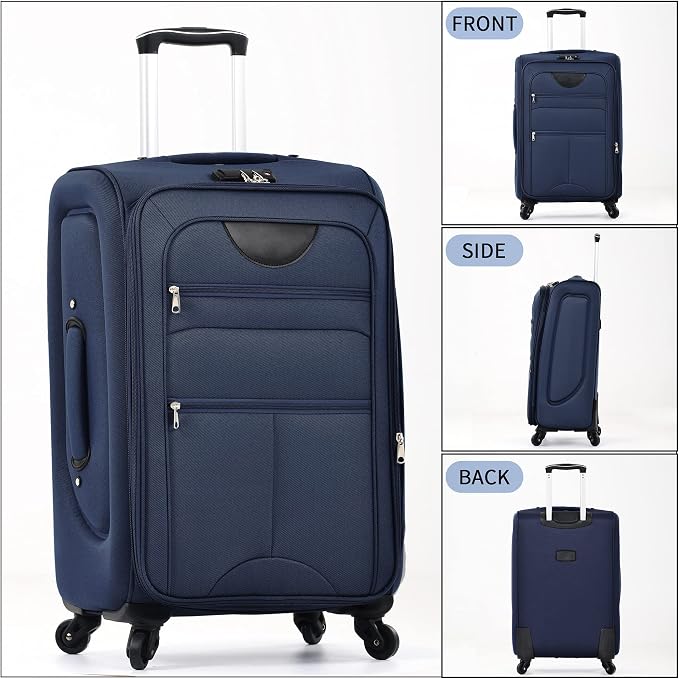 Merax Softside Luggage Set Softshell Lightweight 3 Piece Spinner Suitcase 22" - Image 9