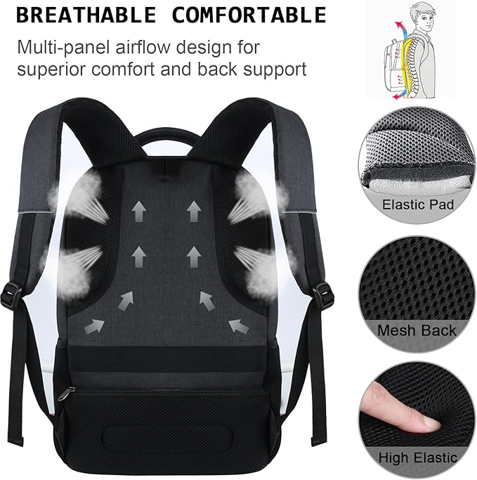 Laptop Backpack, Business Travel Anti Theft Slim Durable Laptops Backpack - Image 5