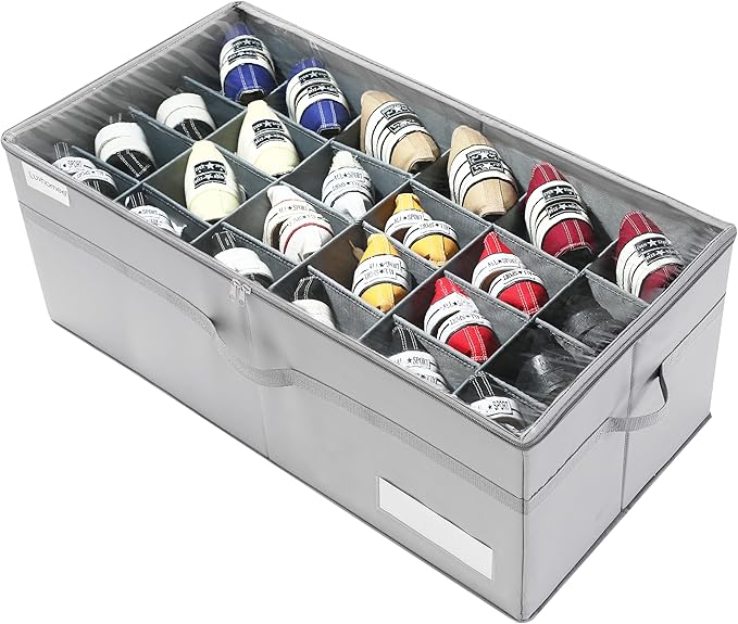 LUVHOMEE Shoe Organizer for Closet, Fits 24 Pairs, Large Shoe Box Storage by Luvhomee