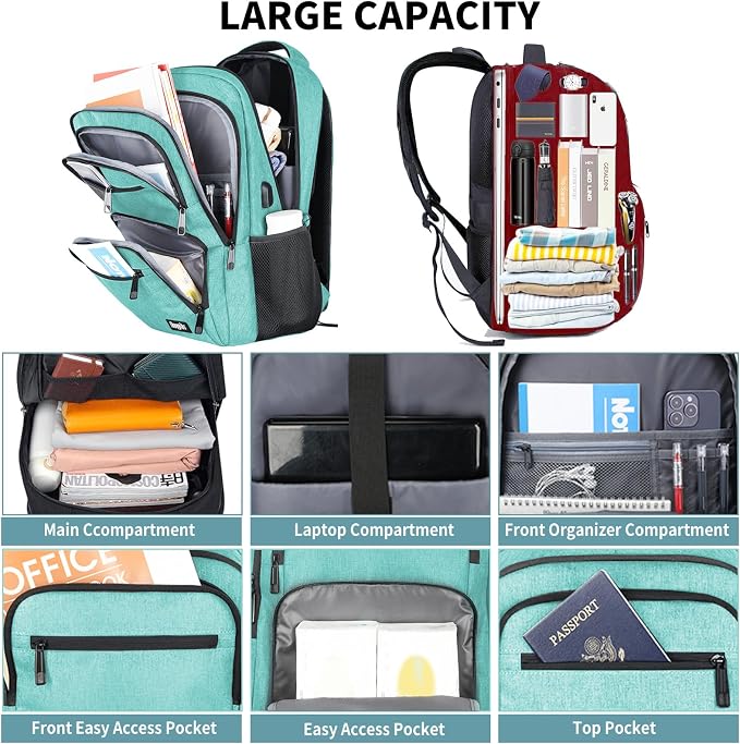 Backpck for Women Men, School backpacks for Girls Teen Boys, 15.6 inch Laptop - Image 2