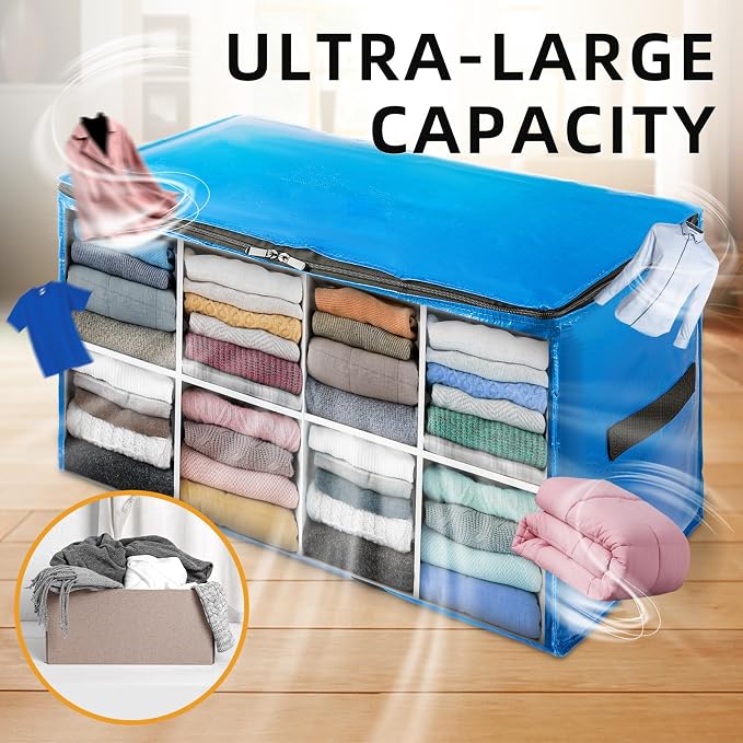 TAILI Extra Large Moving Bags, 8 Pack Blue Heavy Duty Totes - Image 8