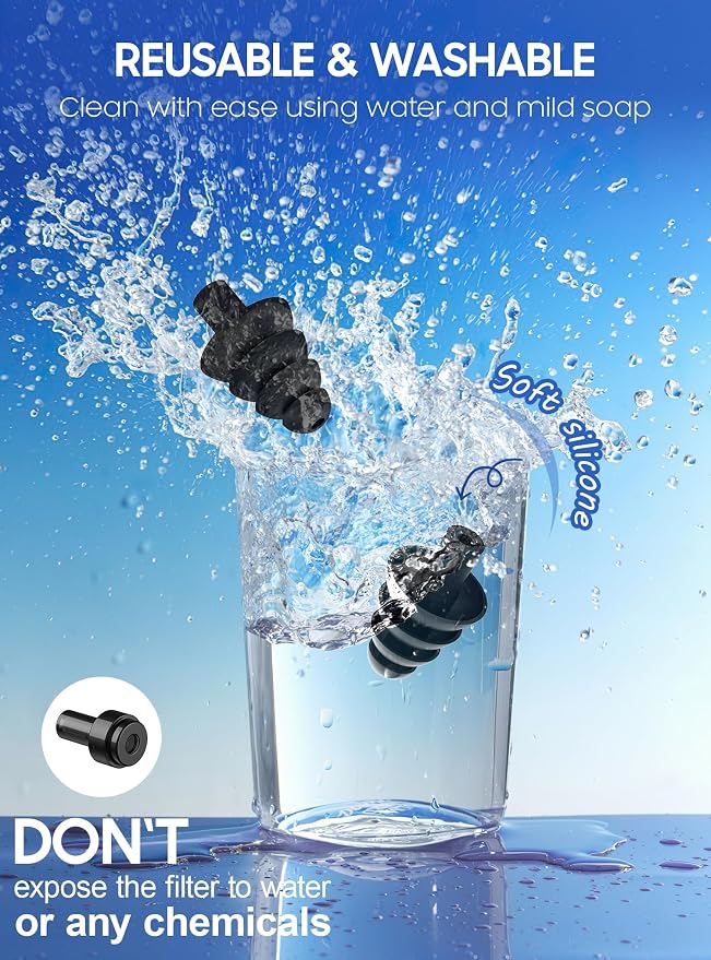 Ear Plugs for Airplane Pressure Relief, 2 Pairs Adults Soft Silicone Reusable - Image 4