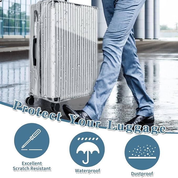 Yotako Upgraded Zippered Clear PVC Suitcase Cover, 26 Inch Luggage Covers - Image 7