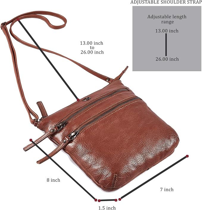 Crossbody Sling Bag for Women Small Real Leather Purse Vintage Travel Crossover - Image 3