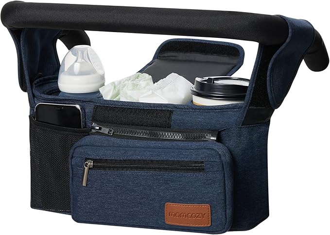 Momcozy Universal Baby Stroller Organizer, 2 Insulated Cup Holder, Detachable by Momcozy