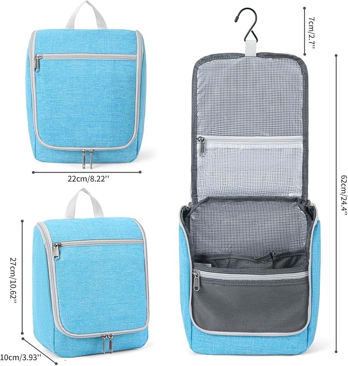 Della Gao Hanging Toiletry Bag for Men & Women, Portable Travel Cosmetic Makeup - Image 4