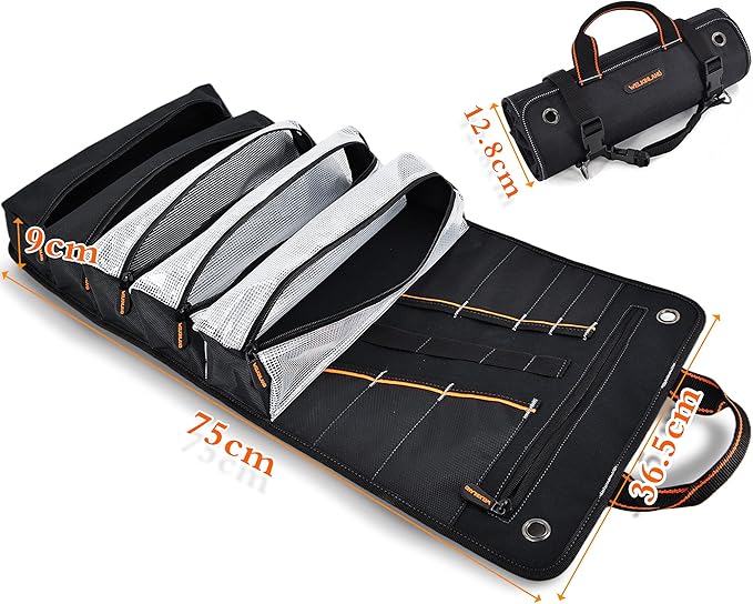 WELKINLAND Men's Tool Roll Organizer, Roll-Up Bag - Image 8