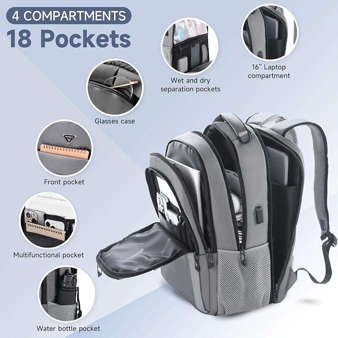 Multipocket TSA Travel Laptop Backpack - Image 2