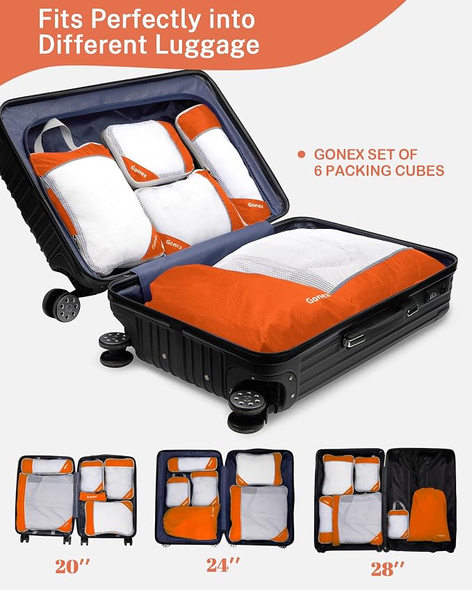 Compression Packing Cubes, Gonex Extensible Storage Mesh Bags Organizers - Image 5