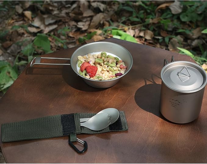 SANTTA Titanium Camping Spoon Set of 2 Piece, Spoon and Bottle Opener 2-in-1 - Image 4