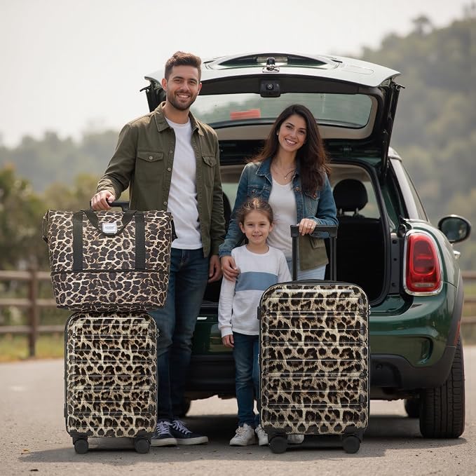 LARVENDER Luggage Sets 5 Piece Hardside Expandable Suitcase - Image 2