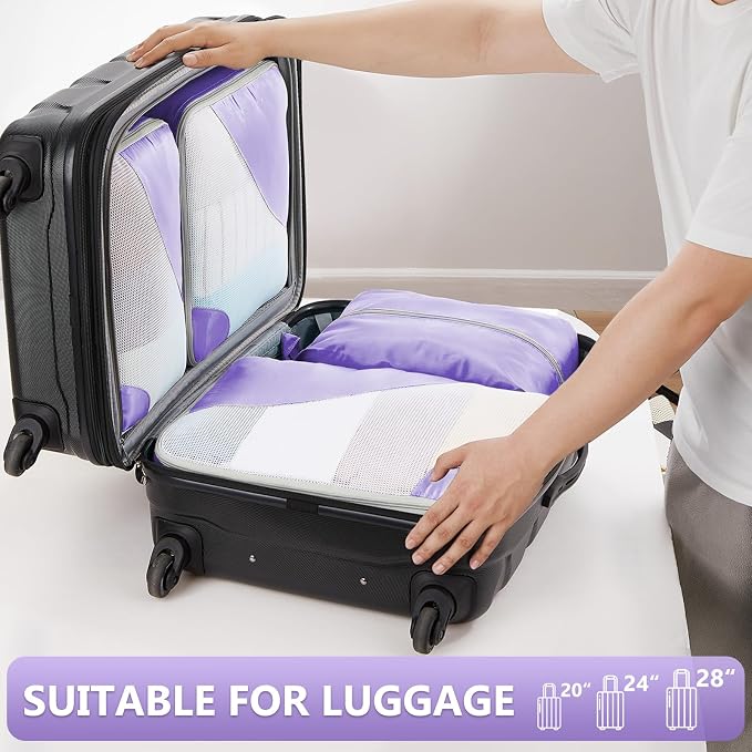 8 Set Packing Cubes for Travel, Gifts for Women Mom, Anti-Tearing Suitcase - Image 5
