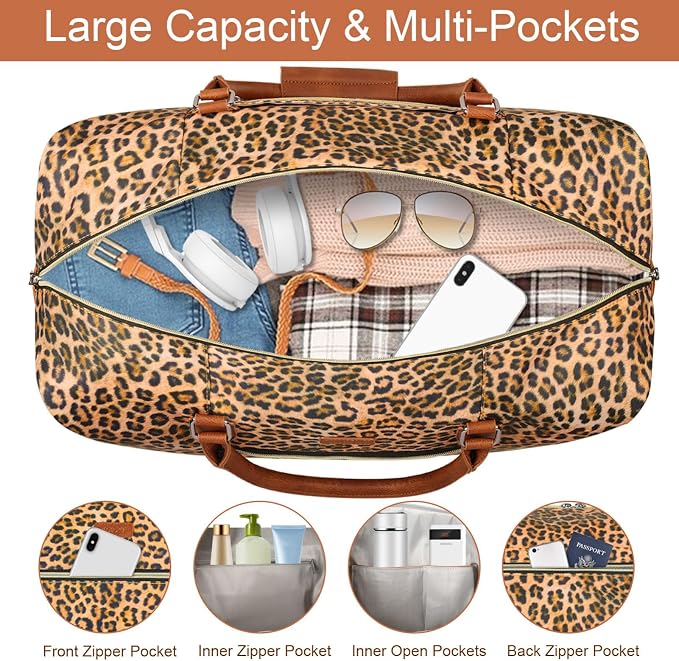 Weekender Bag for Women, Travel Duffel Bag Carry On Overnight Bag - Image 5