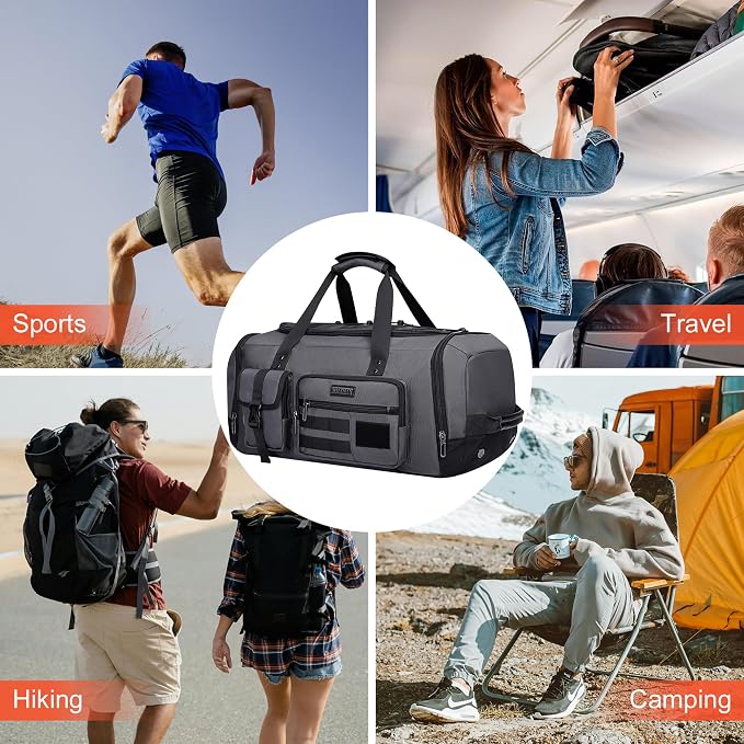 WITZMAN Travel Duffel Bags for Men Large Carry On Weekender Overnight Bag 3 in - Image 9