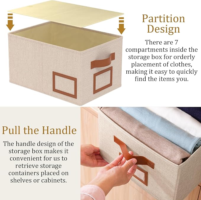 OUTBROS Foldable Storage Box for Shelves, 15.7 x 11.8 x 7.9 inch Fabric Baskets - Image 7