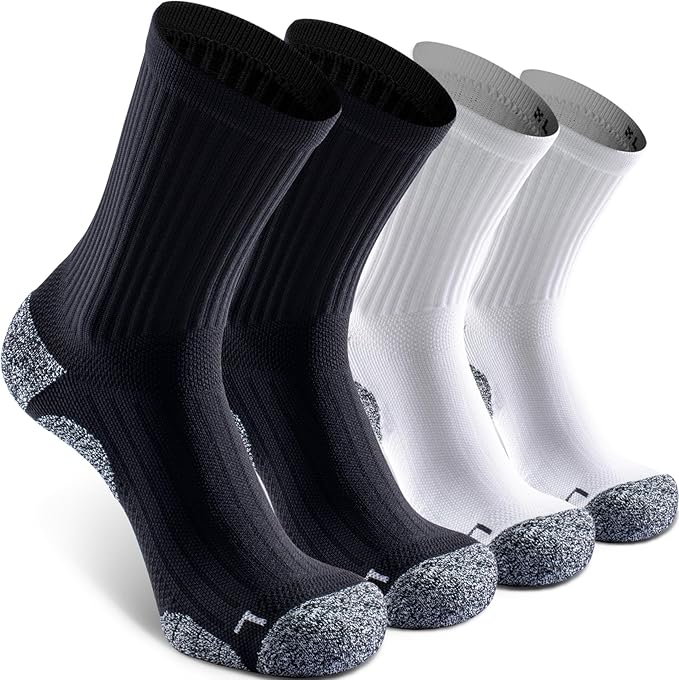 Elite Cushioned Compression Mid-crew Socks 4-Pack by Sitoisbe