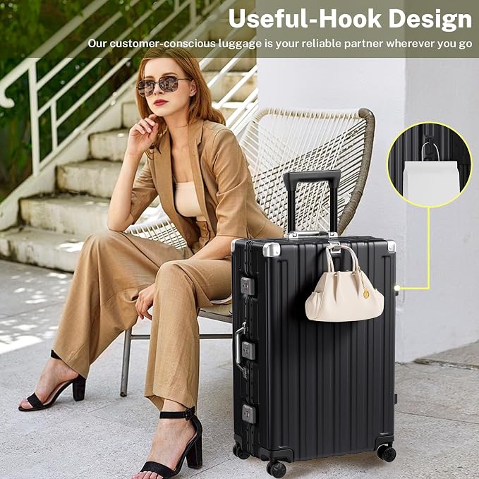 Krute Luggage Set 2 Pieces 20 28 Inch Aluminum Frame Carry on Luggages TSA Lock - Image 7