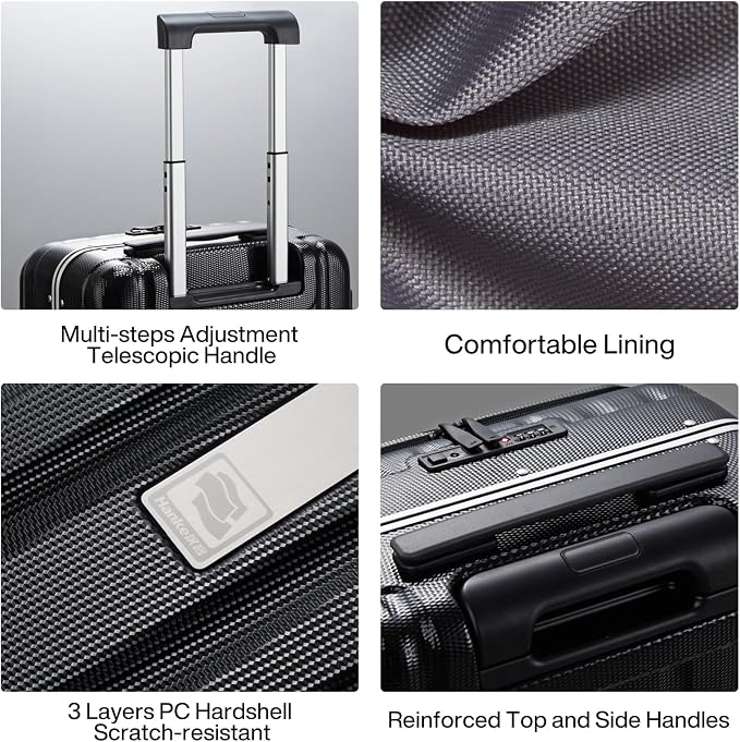 Hanke 20 Inch Carry On Luggage Hard Shell Suitcases - Image 7