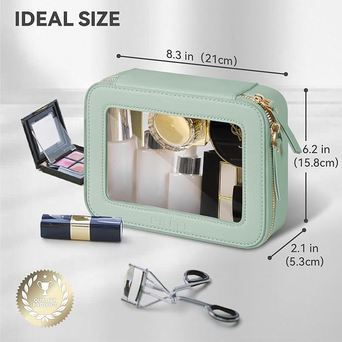 Prite Clear Makeup Bag Cosmetic Organizer Case Waterproof Travel Toiletry Bag - Image 3