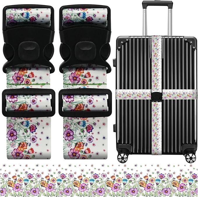 Luggage Straps for Suitcases, Travel Adjustable Belt by ZHOMA