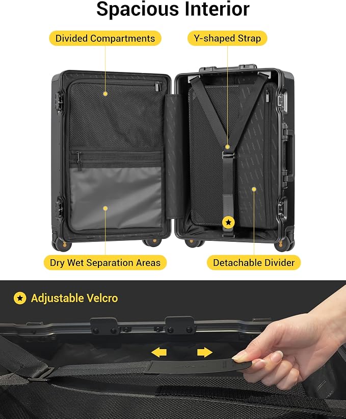 LEVEL8 Zipperless Carry On Suitcase Airline Approved - Image 6